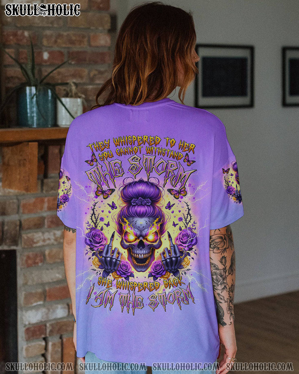 BLISSCORNERS NEXT TIME MY NAMES COMES OUT MESSY BUN SKULL ALL OVER PRINT