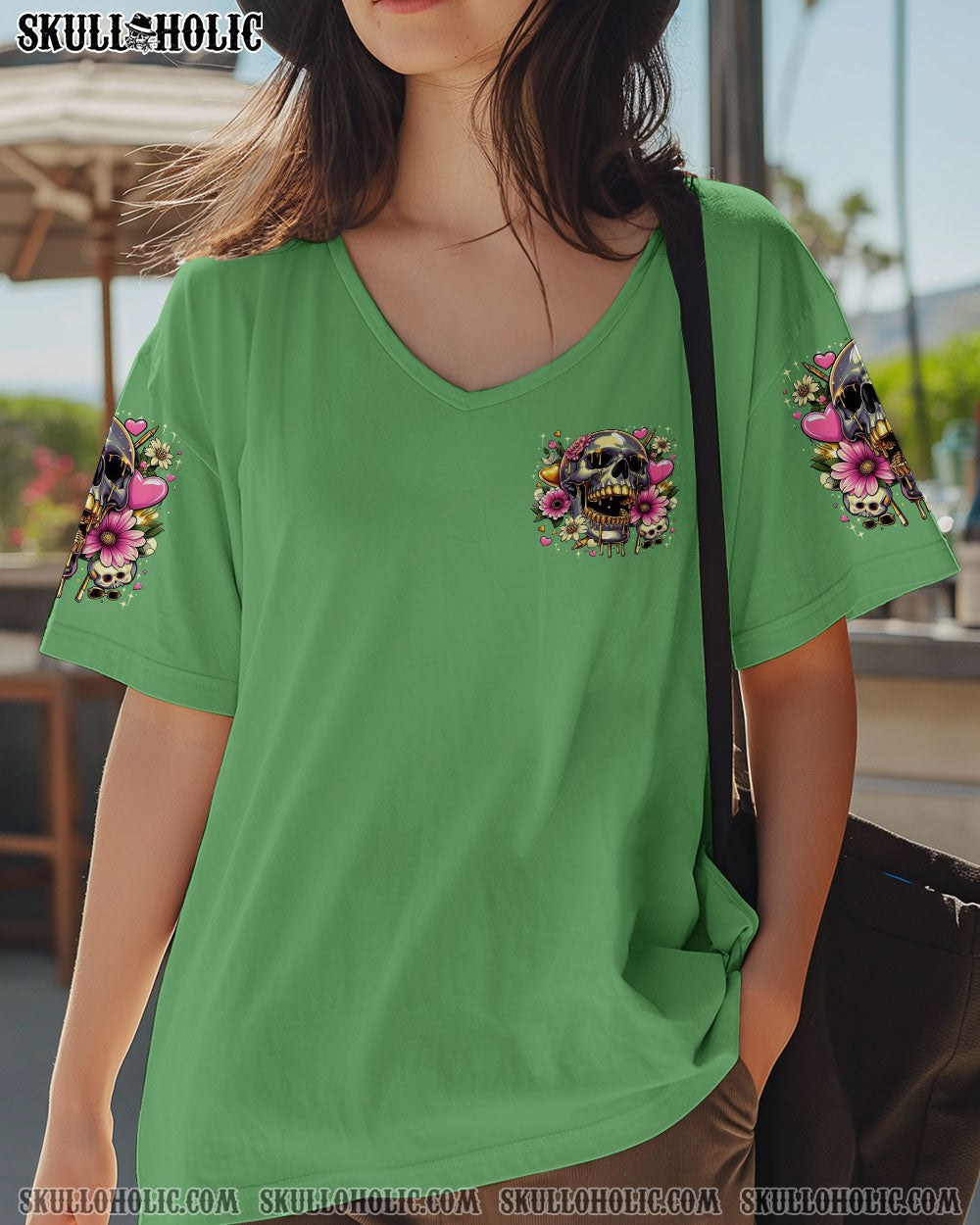 BLISSCORNERS DIDN'T CARE YESTERDAY SKULL FLOWER ALL OVER PRINT