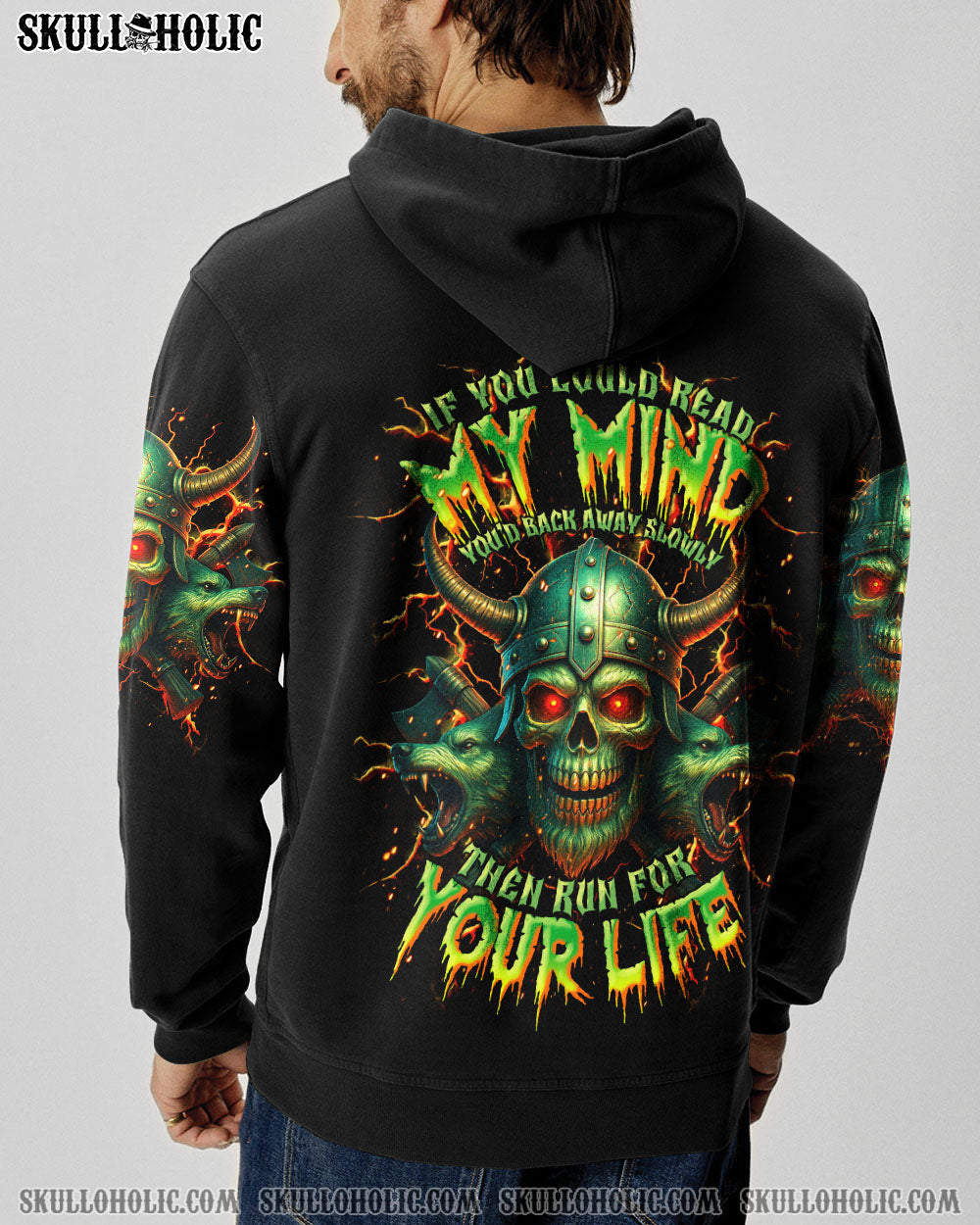 BLISSCORNERS IF YOU COULD READ MY MIND VIKING SKULL ALL OVER PRINT