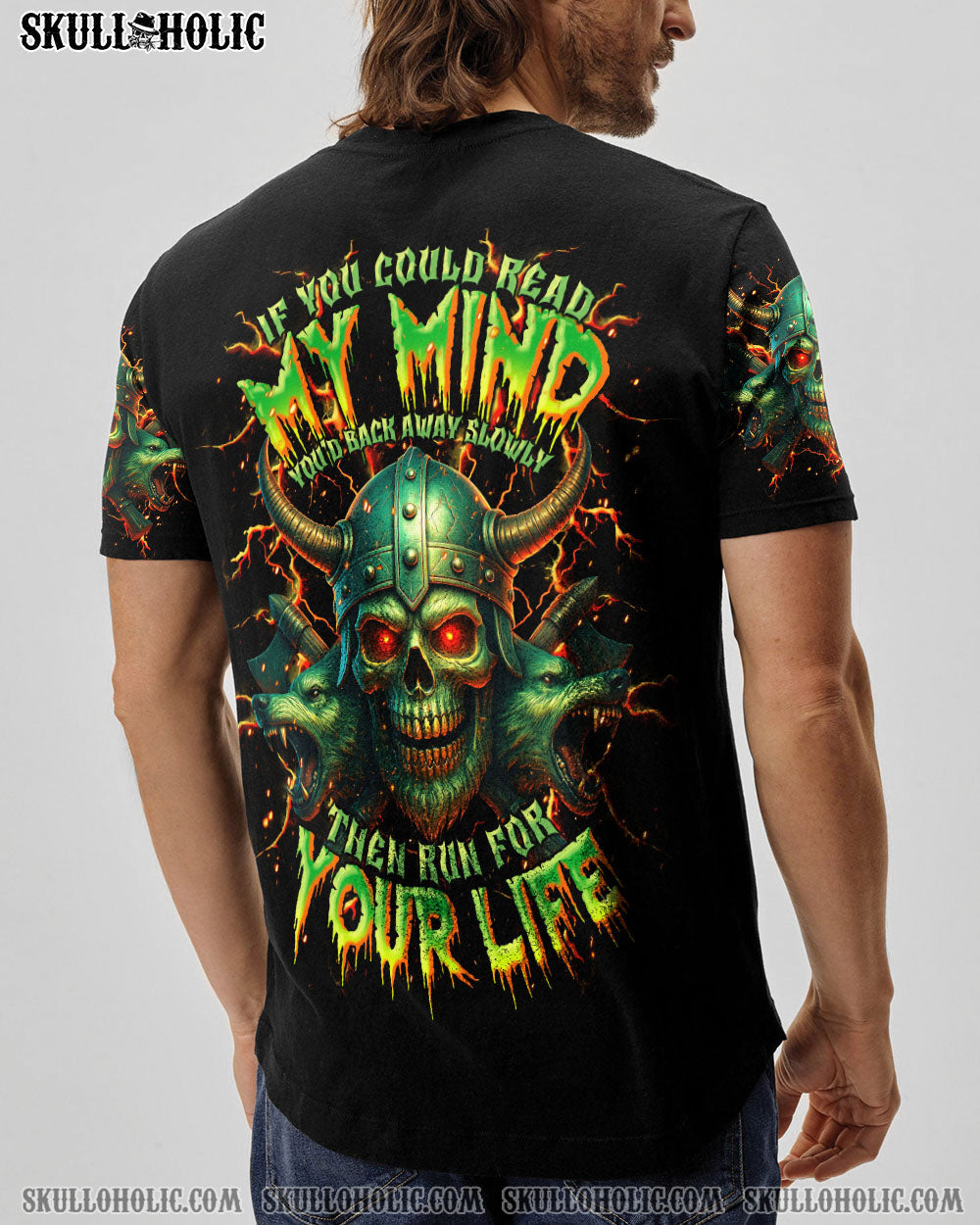 BLISSCORNERS IF YOU COULD READ MY MIND VIKING SKULL ALL OVER PRINT