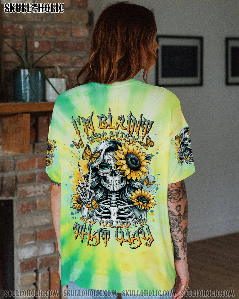 BLISSCORNERS I'M BLUNT BECAUSE GOD ROLLED ME ALL OVER PRINT