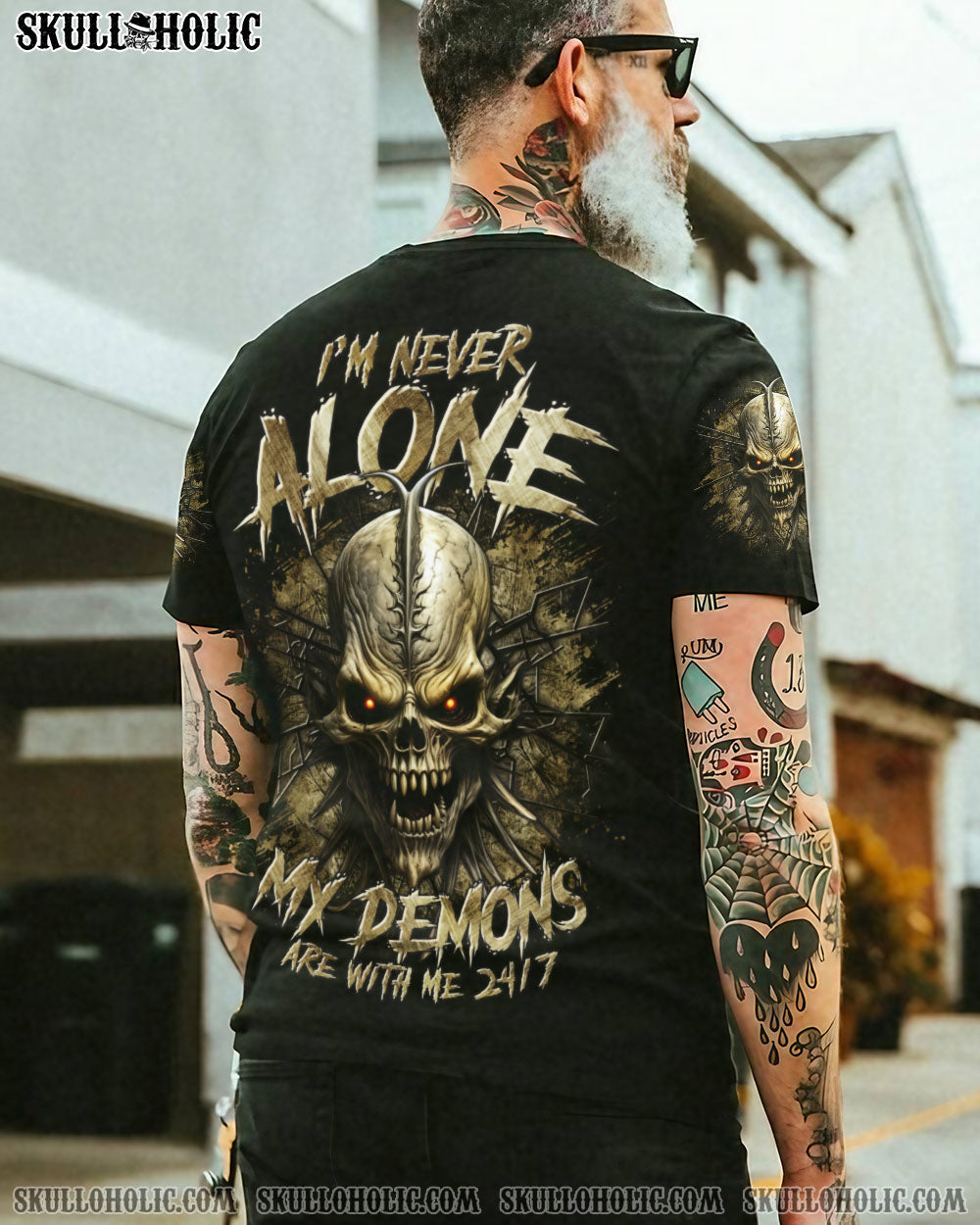 BLISSCORNERS I'M NEVER ALONE MY DEMONS ARE WITH ME 24/7 ALL OVER PRINT