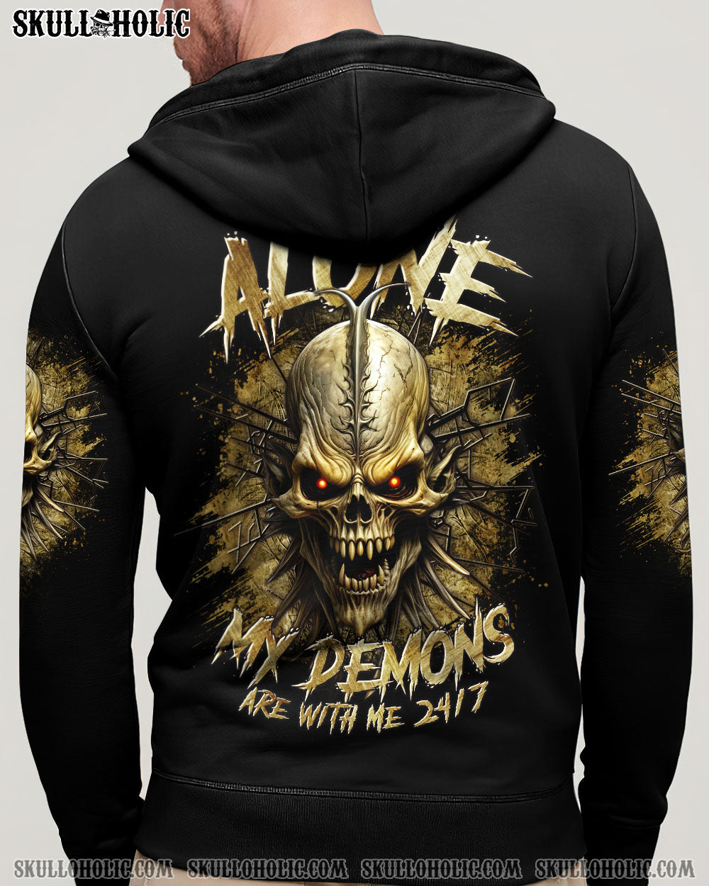 BLISSCORNERS I'M NEVER ALONE MY DEMONS ARE WITH ME 24/7 ALL OVER PRINT