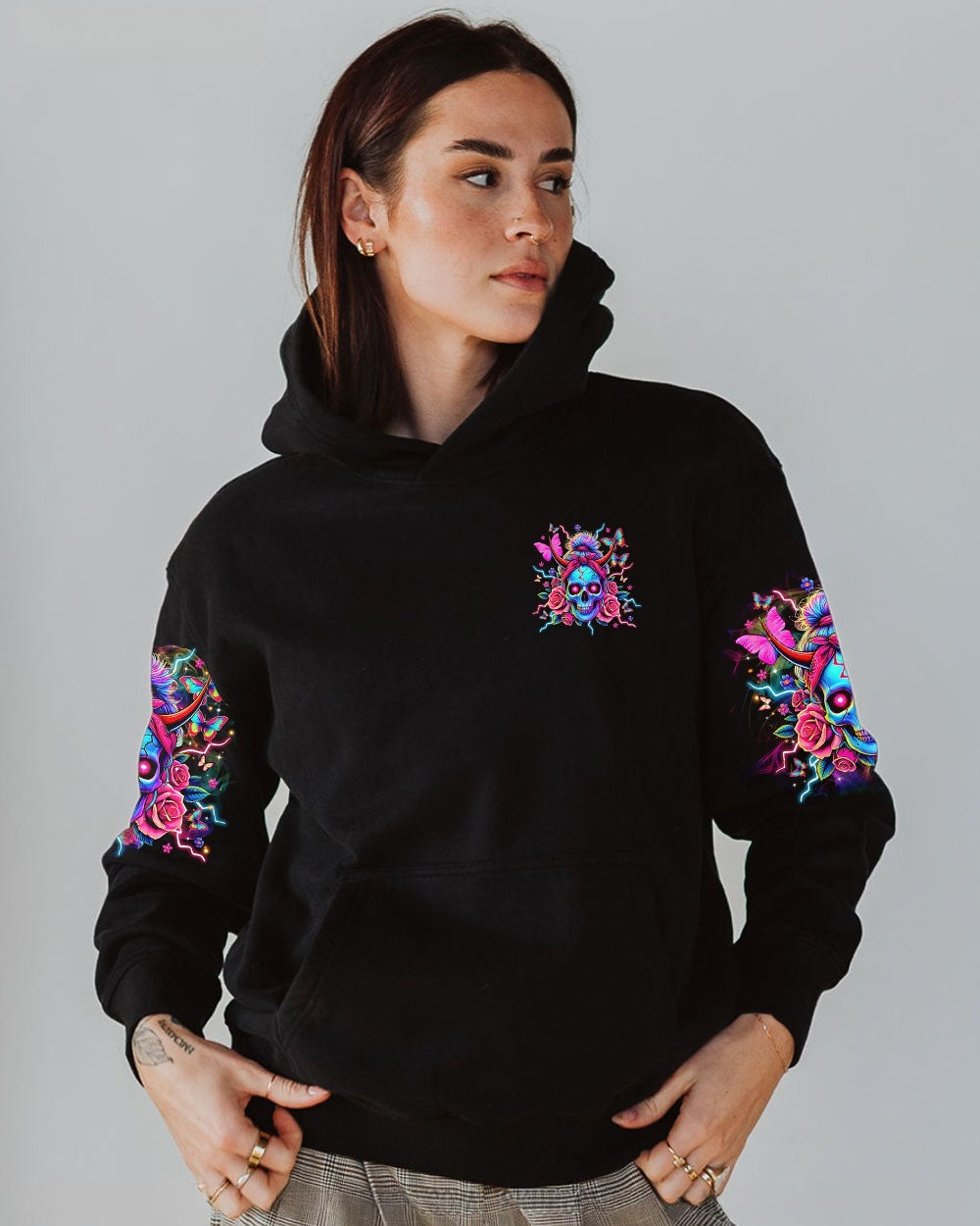 BLISSCORNERS OH I PISS YOU OFF SKULL MESSY BUN ALL OVER PRINT