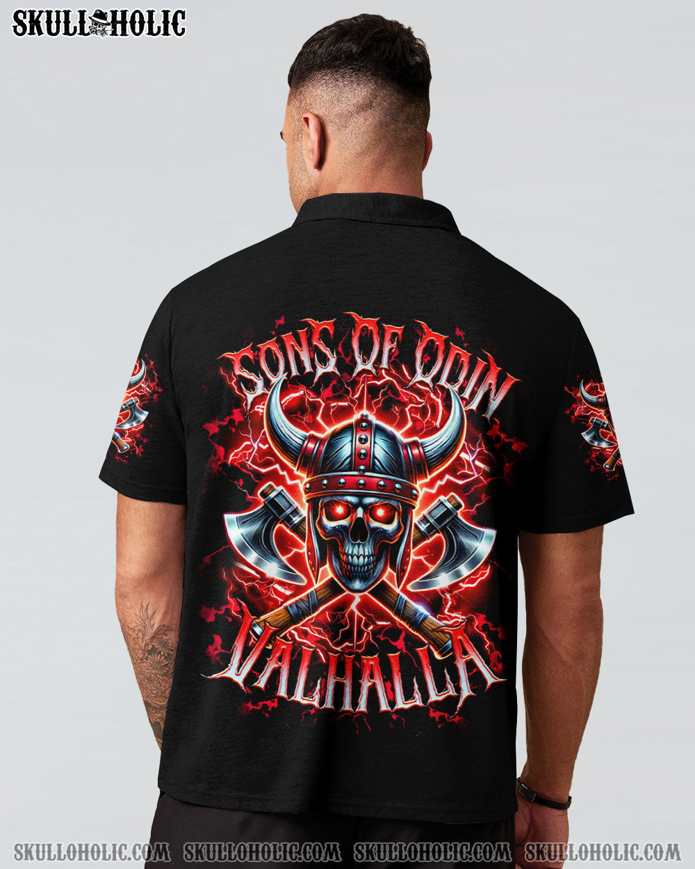 BLISSCORNERS SONS OF ODIN VALHALLA VIKING SKULL ALL OVER PRINT