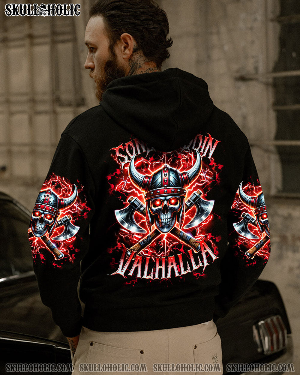 BLISSCORNERS SONS OF ODIN VALHALLA VIKING SKULL ALL OVER PRINT