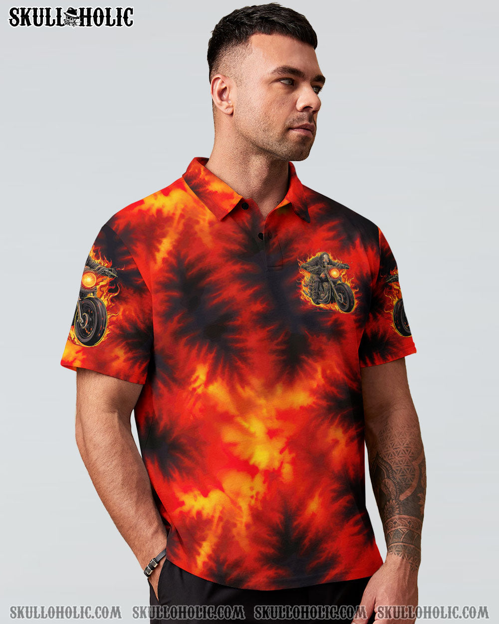 BLISSCORNERS IT'S NOT HOW CRAZY I AM BIKER SKULL TIE DYE ALL OVER PRINT