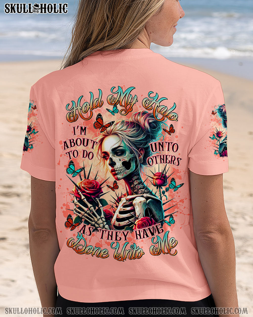 BLISSCORNERS I'M A B DON'T TRY ME SKULL MESSY BUN ALL OVER PRINT