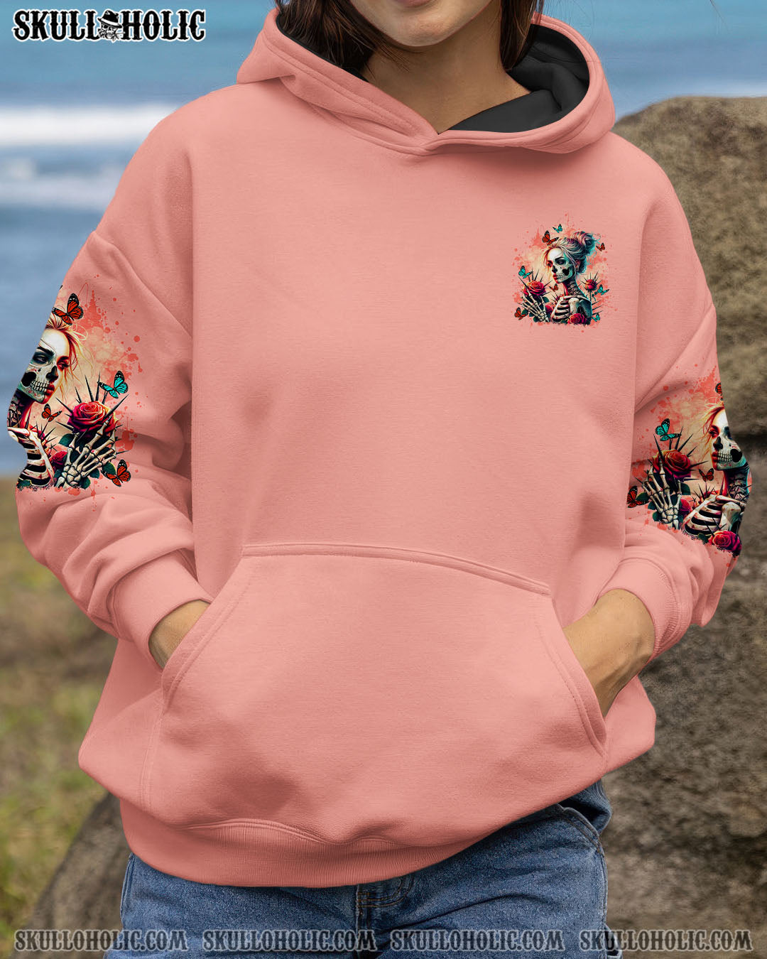 BLISSCORNERS I'M A B DON'T TRY ME SKULL MESSY BUN ALL OVER PRINT