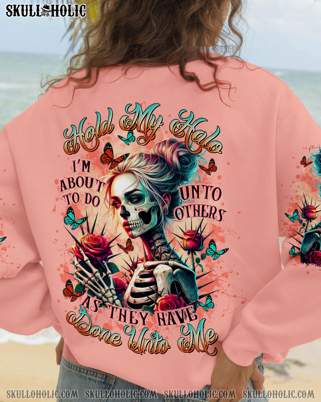 BLISSCORNERS I'M A B DON'T TRY ME SKULL MESSY BUN ALL OVER PRINT