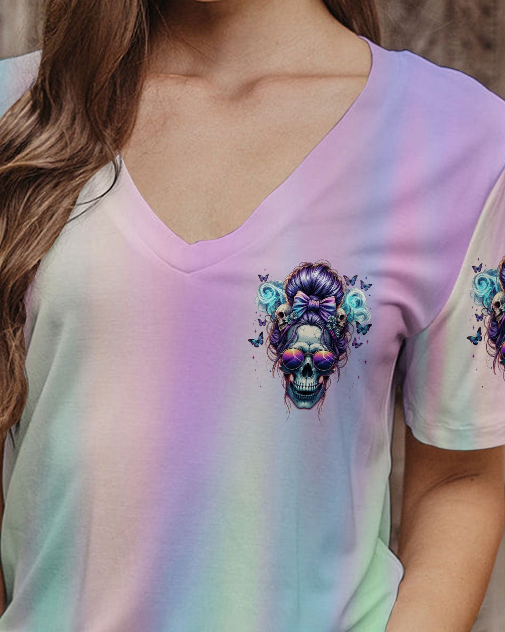 BLISSCORNERS I TRY TO AVOID DRAMA MESSY BUN SKULL ALL OVER PRINT