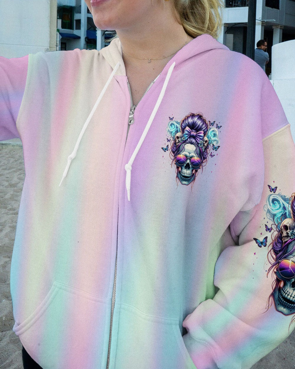 BLISSCORNERS I TRY TO AVOID DRAMA MESSY BUN SKULL ALL OVER PRINT
