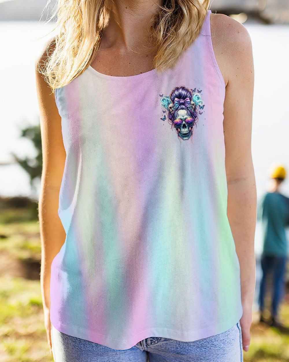BLISSCORNERS I TRY TO AVOID DRAMA MESSY BUN SKULL ALL OVER PRINT