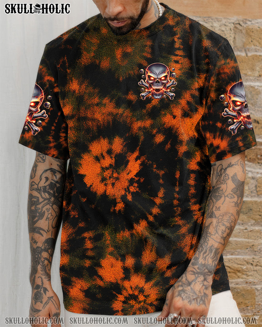 BLISSCORNERS IT'S NOT HOW CRAZY I AM SKULL TIE DYE ALL OVER PRINT
