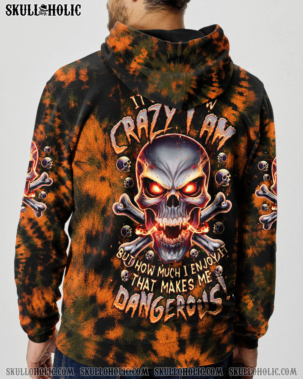 BLISSCORNERS IT'S NOT HOW CRAZY I AM SKULL TIE DYE ALL OVER PRINT