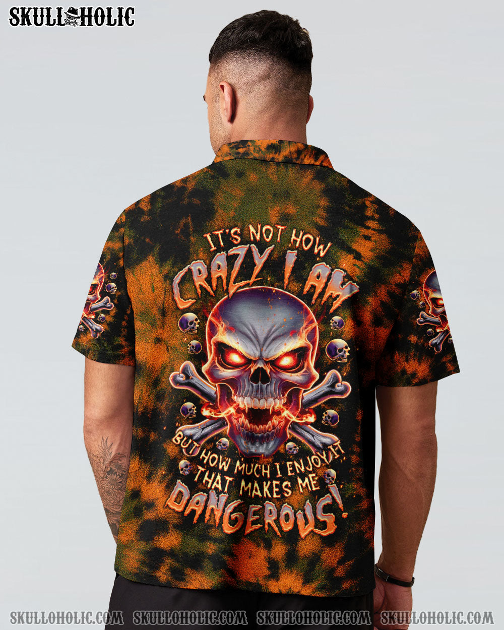 BLISSCORNERS IT'S NOT HOW CRAZY I AM SKULL TIE DYE ALL OVER PRINT