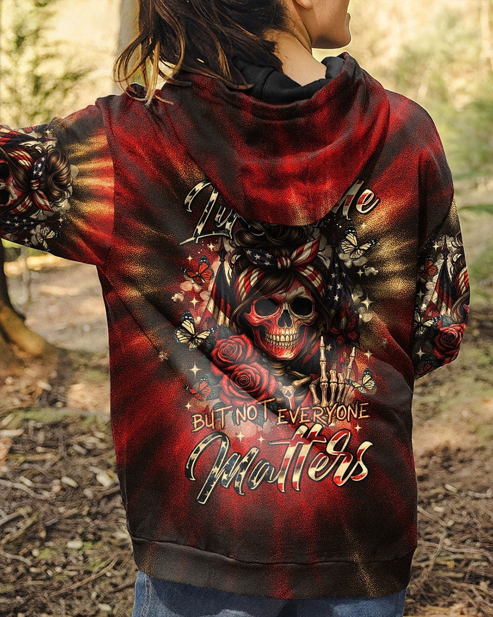 BLISSCORNERS IF YOU THINK THE THINGS I SAY OUT LOUD MESSY BUN SKULL TIE DYE ALL OVER PRINT