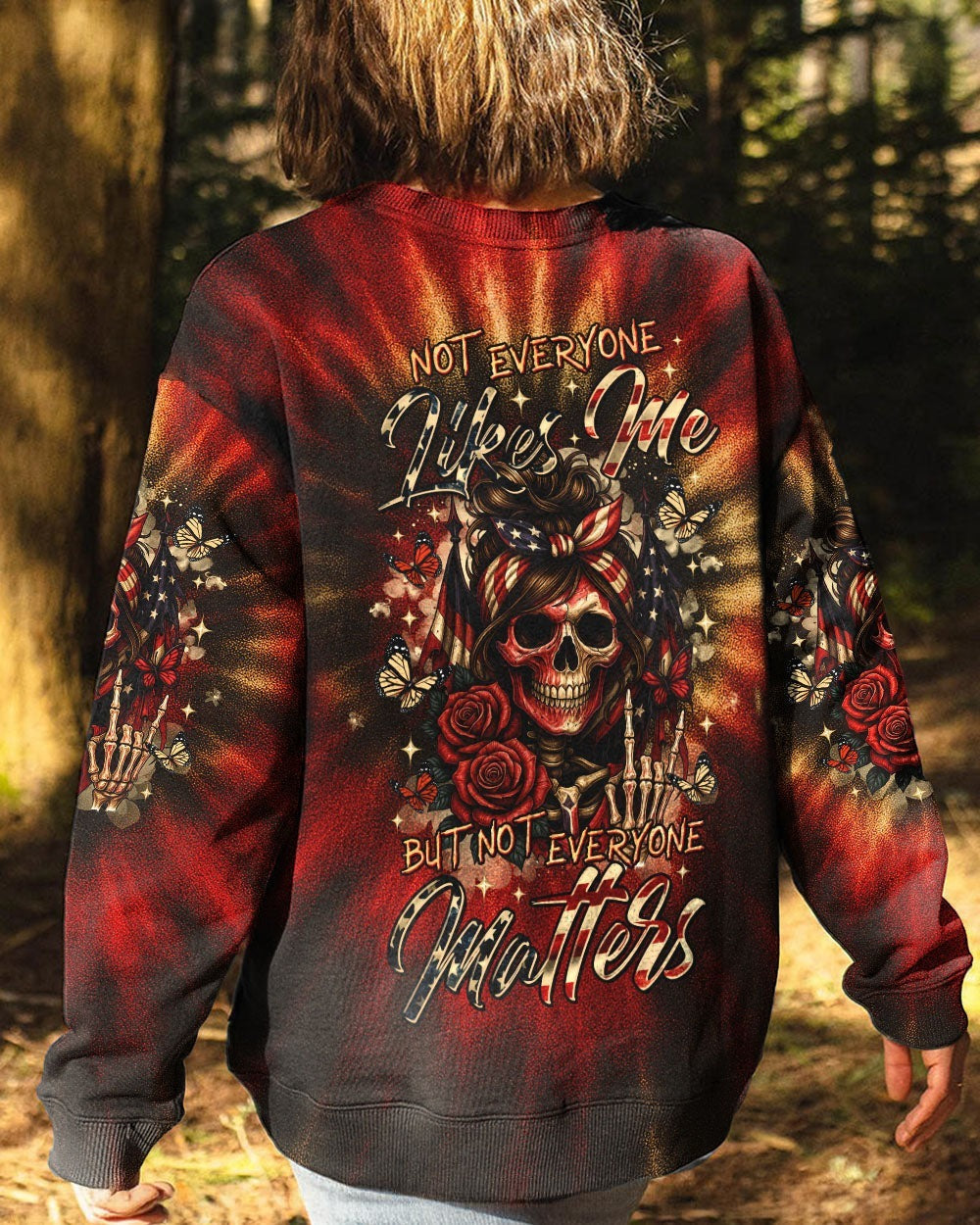 BLISSCORNERS IF YOU THINK THE THINGS I SAY OUT LOUD MESSY BUN SKULL TIE DYE ALL OVER PRINT
