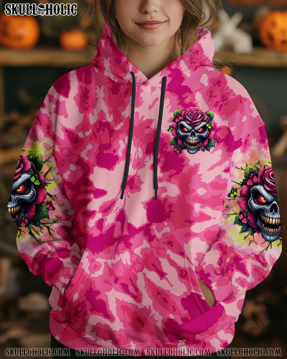 BLISSCORNERS JUDGE ME WHEN SKULL FLOWER TIE DYE ALL OVER PRINT