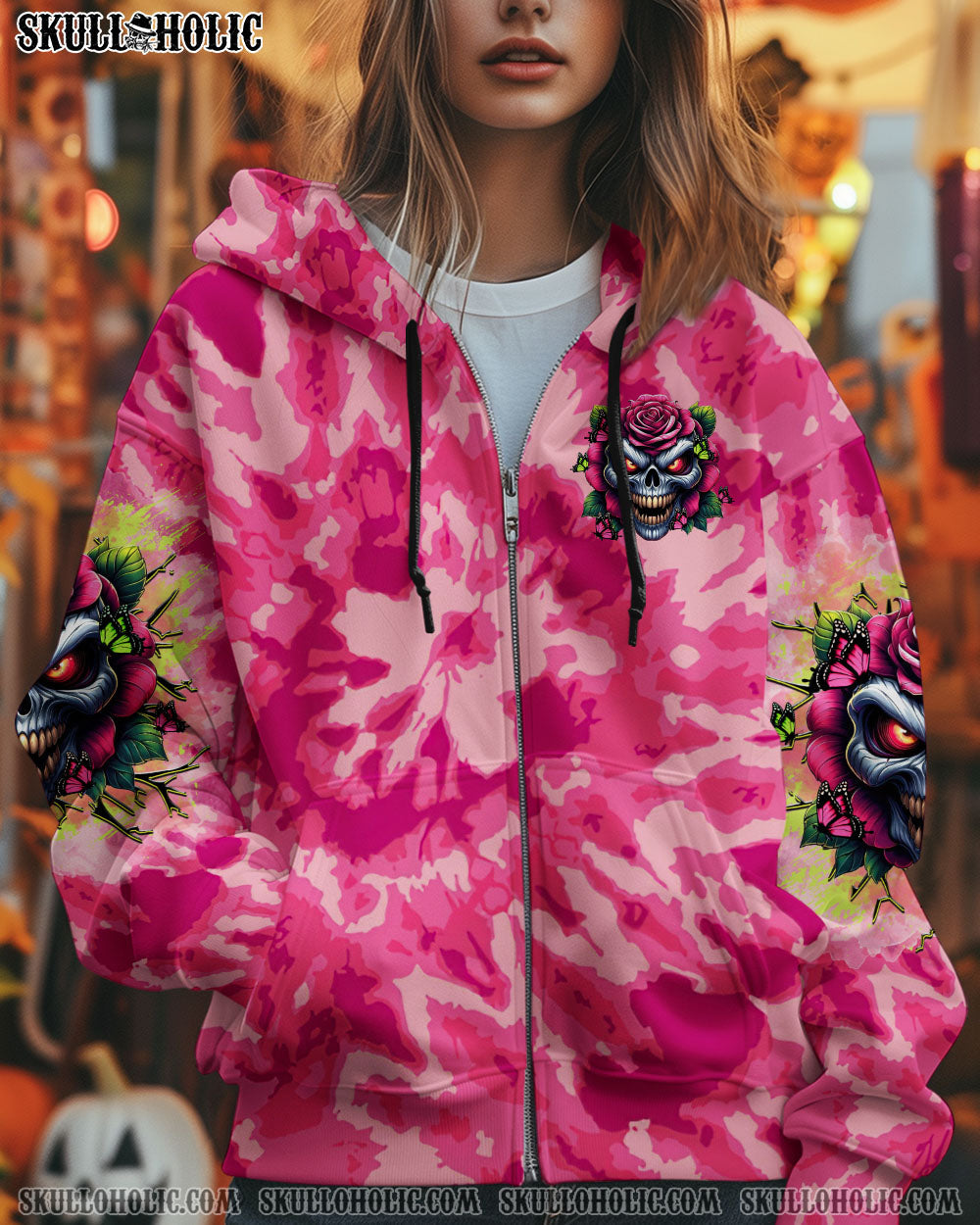 BLISSCORNERS JUDGE ME WHEN SKULL FLOWER TIE DYE ALL OVER PRINT