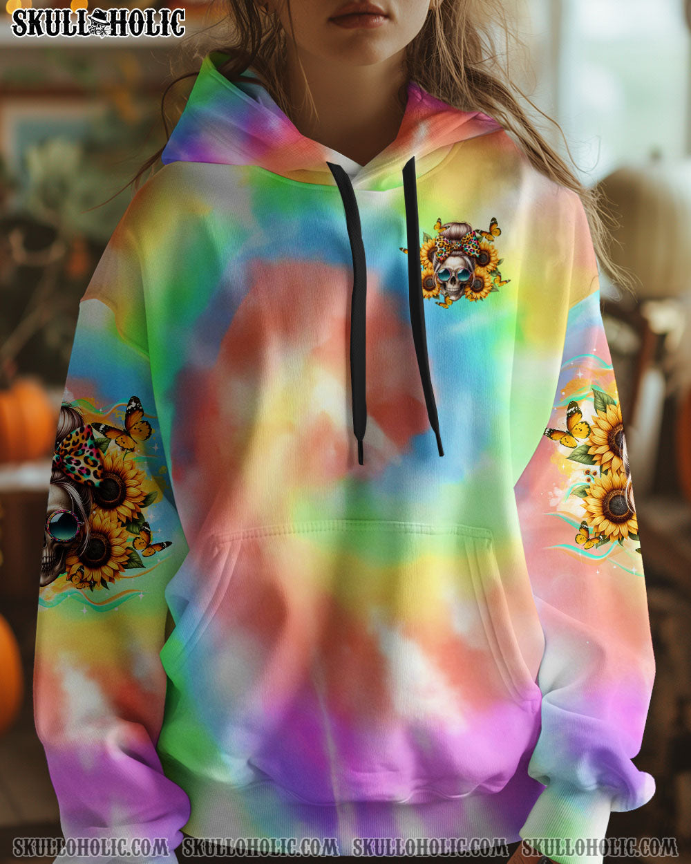BLISSCORNERS BUT DID YOU DIE MOM LIFE SKULL MESSY BUN ALL OVER PRINT