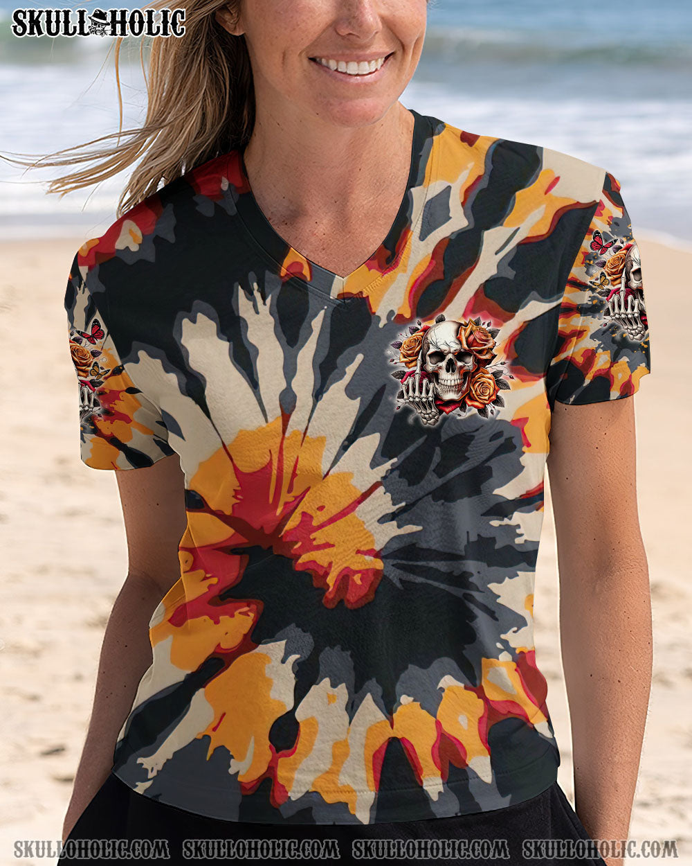 BLISSCORNERS DON'T GET ME STARTED B SKULL TIE DYE ALL OVER PRINT
