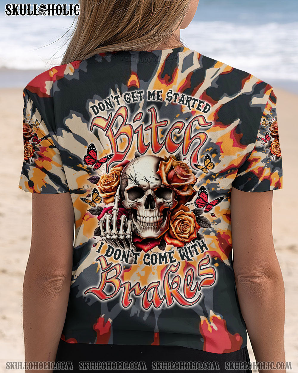 BLISSCORNERS DON'T GET ME STARTED B SKULL TIE DYE ALL OVER PRINT