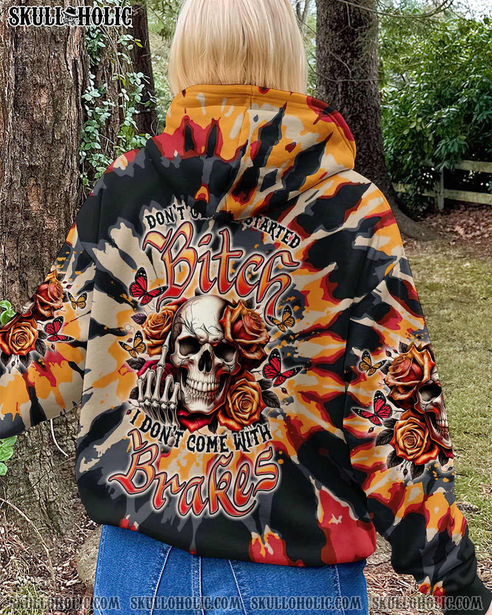 BLISSCORNERS DON'T GET ME STARTED B SKULL TIE DYE ALL OVER PRINT
