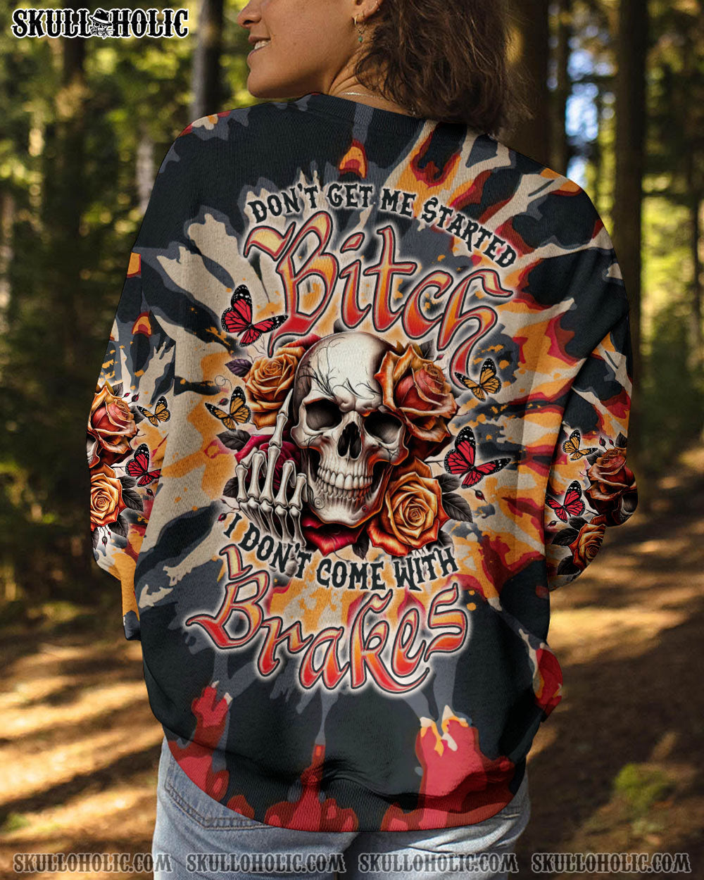 BLISSCORNERS DON'T GET ME STARTED B SKULL TIE DYE ALL OVER PRINT