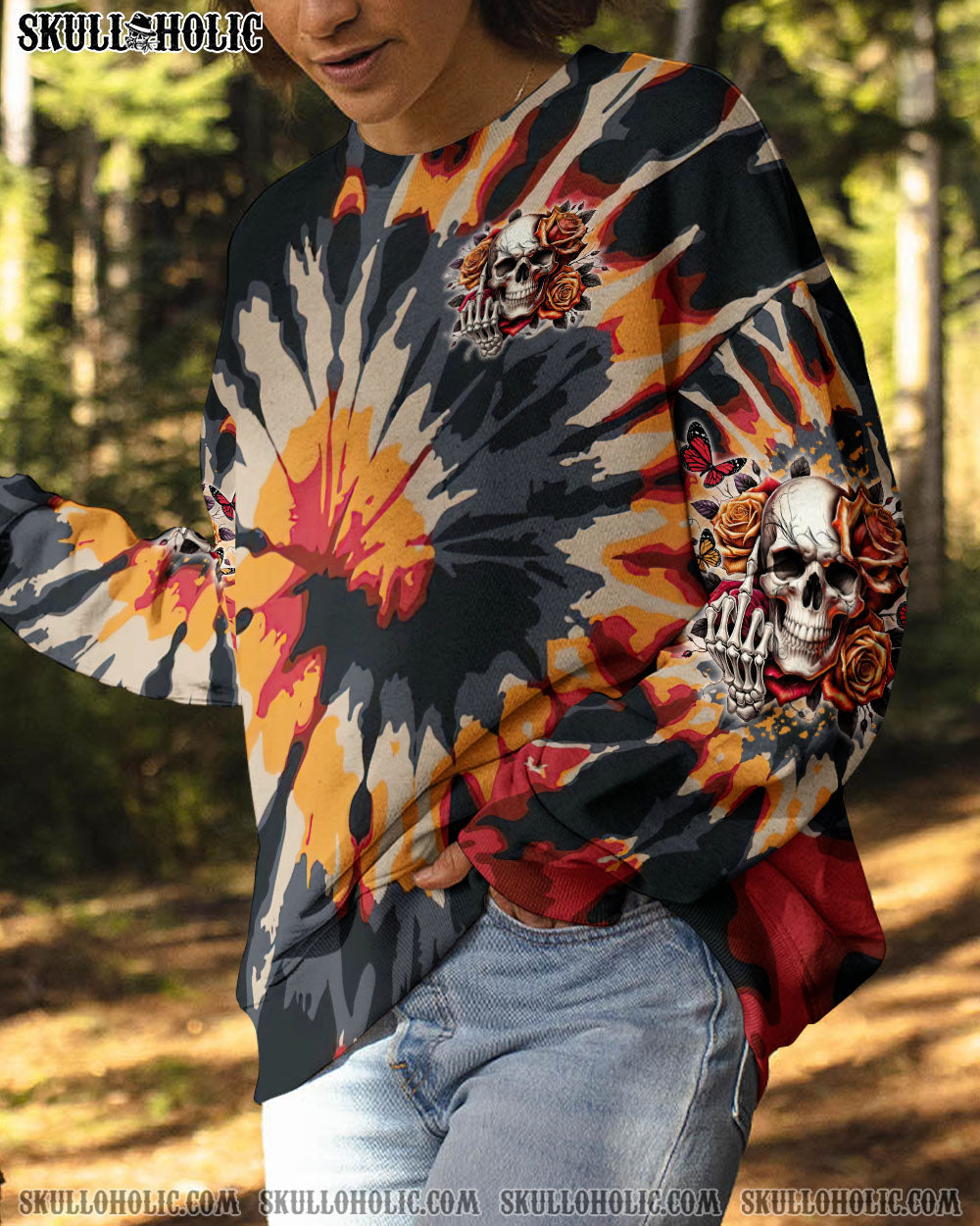 BLISSCORNERS DON'T GET ME STARTED B SKULL TIE DYE ALL OVER PRINT