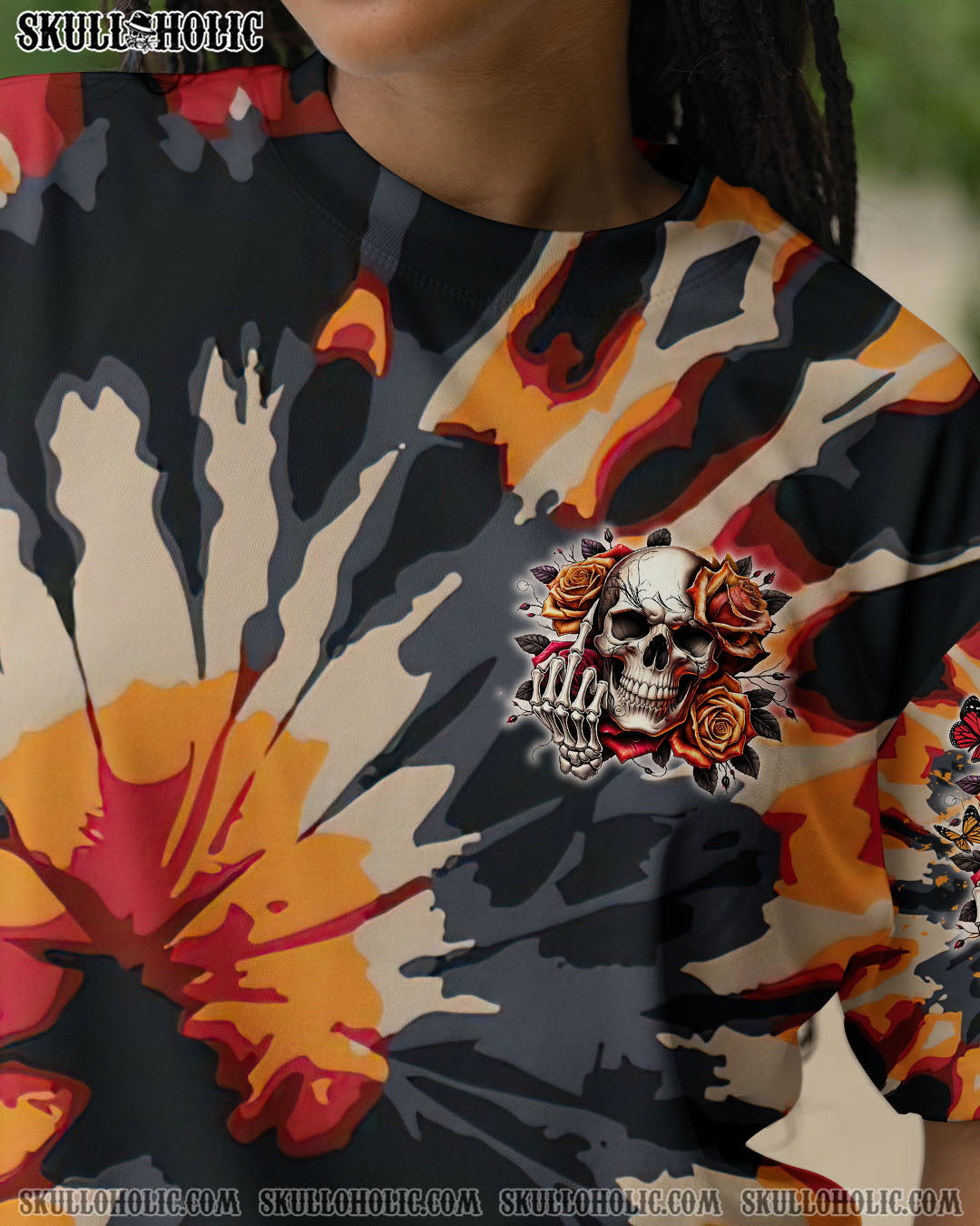 BLISSCORNERS DON'T GET ME STARTED B SKULL TIE DYE ALL OVER PRINT