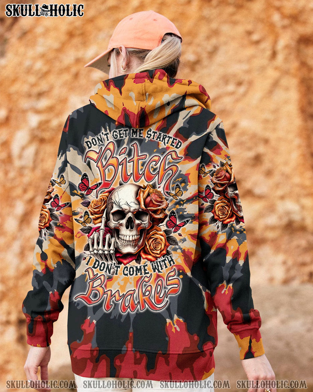 BLISSCORNERS DON'T GET ME STARTED B SKULL TIE DYE ALL OVER PRINT