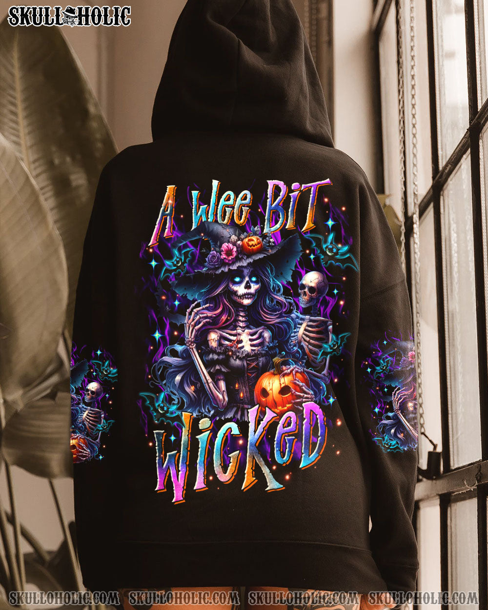 BLISSCORNERS A WEE BIT WICKED SKELETON LADY HALLOWEEN ALL OVER PRINT
