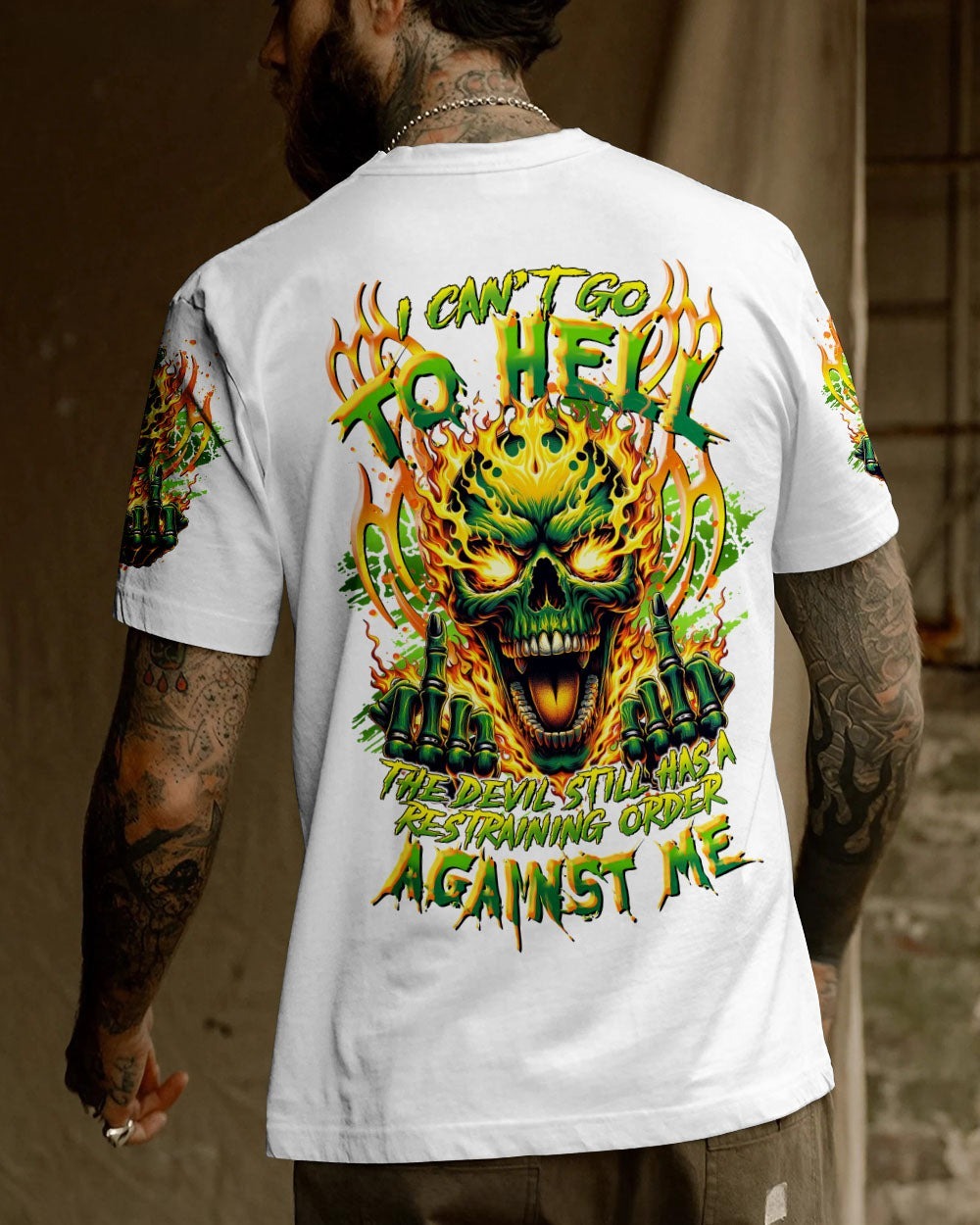 BLISSCORNERS I CAN'T GO TO HELL THUNDER SKULL ALL OVER PRINT