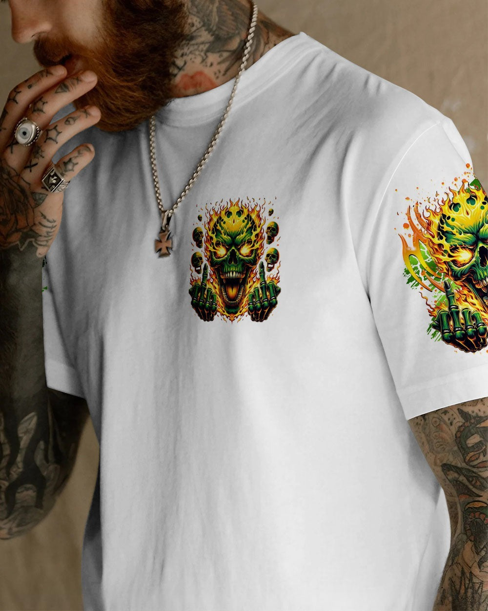 BLISSCORNERS I CAN'T GO TO HELL THUNDER SKULL ALL OVER PRINT