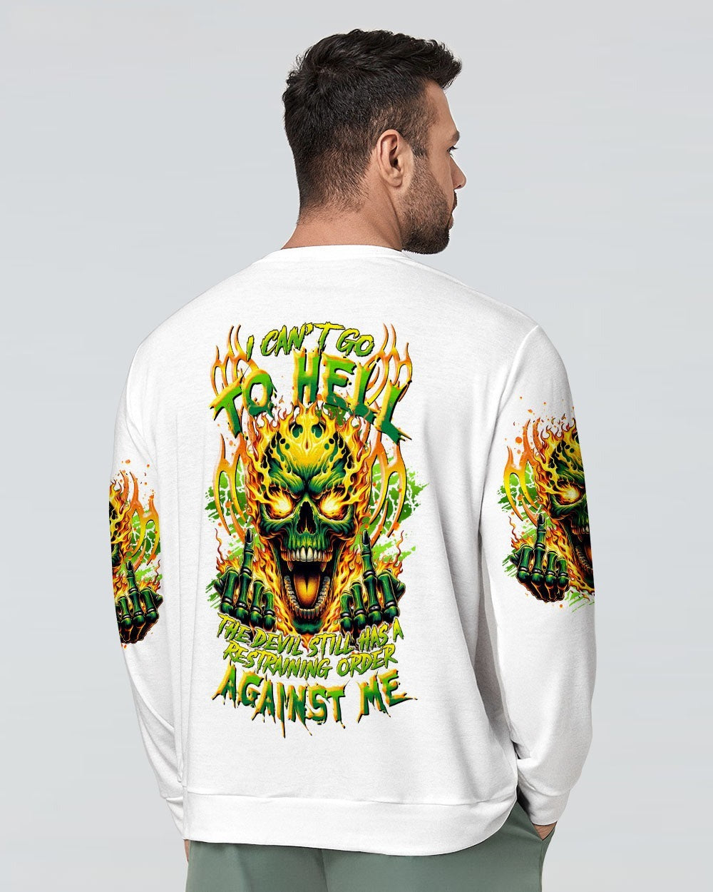 BLISSCORNERS I CAN'T GO TO HELL THUNDER SKULL ALL OVER PRINT