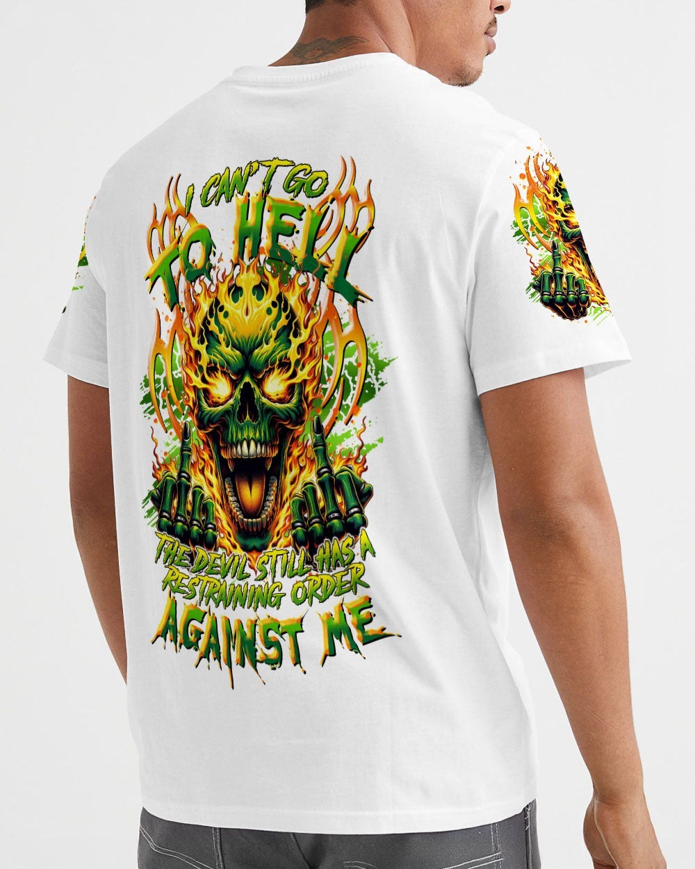 BLISSCORNERS I CAN'T GO TO HELL THUNDER SKULL ALL OVER PRINT