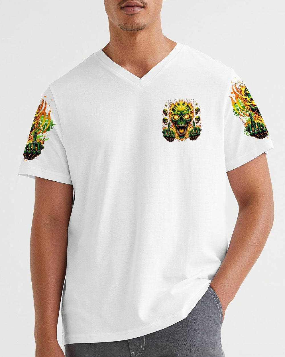 BLISSCORNERS I CAN'T GO TO HELL THUNDER SKULL ALL OVER PRINT