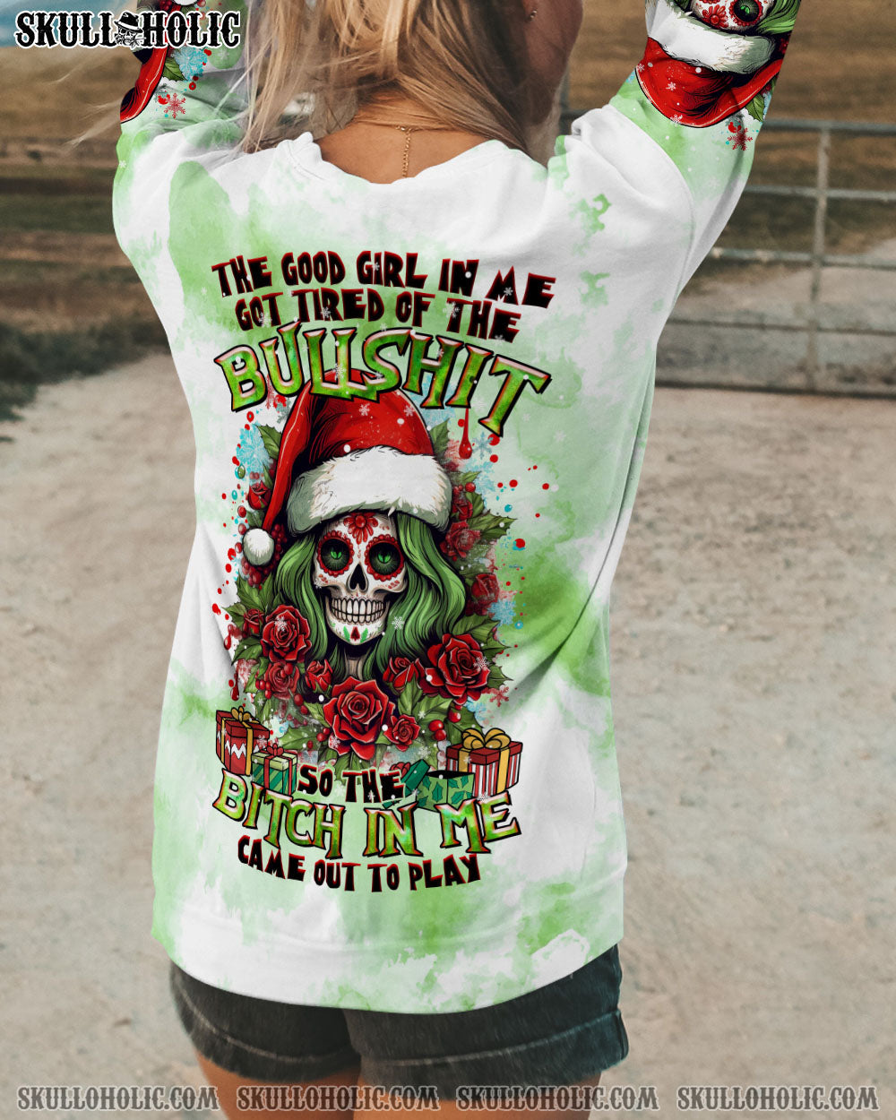 BLISSCORNERS THE GOOD GIRL IN ME CHRISTMAS ALL OVER PRINT