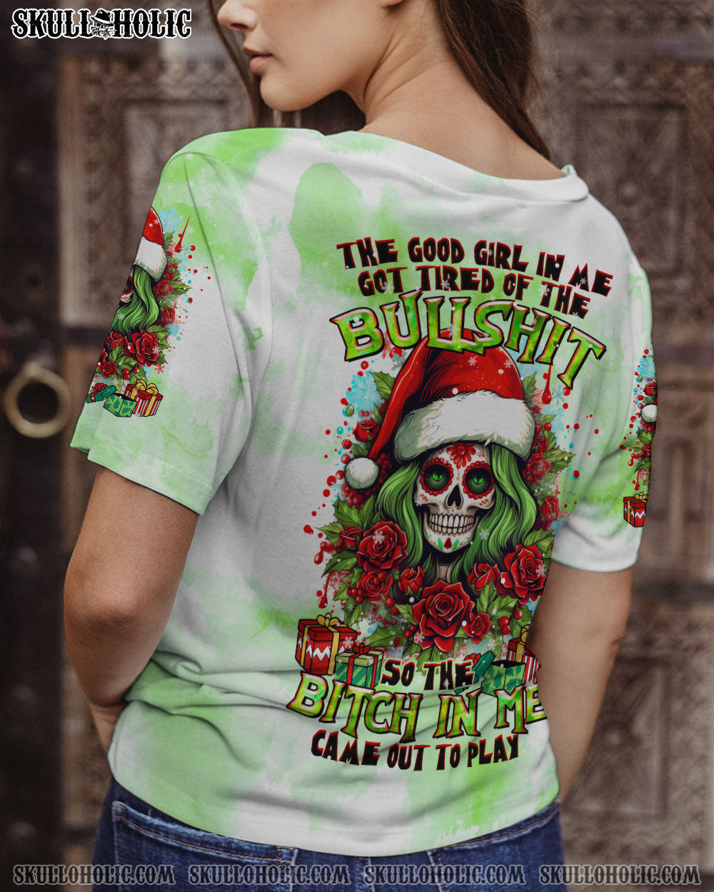 BLISSCORNERS THE GOOD GIRL IN ME CHRISTMAS ALL OVER PRINT
