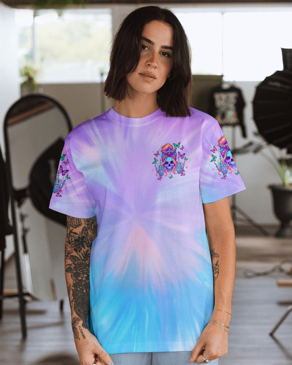 BLISSCORNERS BUT DID YOU DIE MOM LIFE MESSY BUN SKULL ALL OVER PRINT