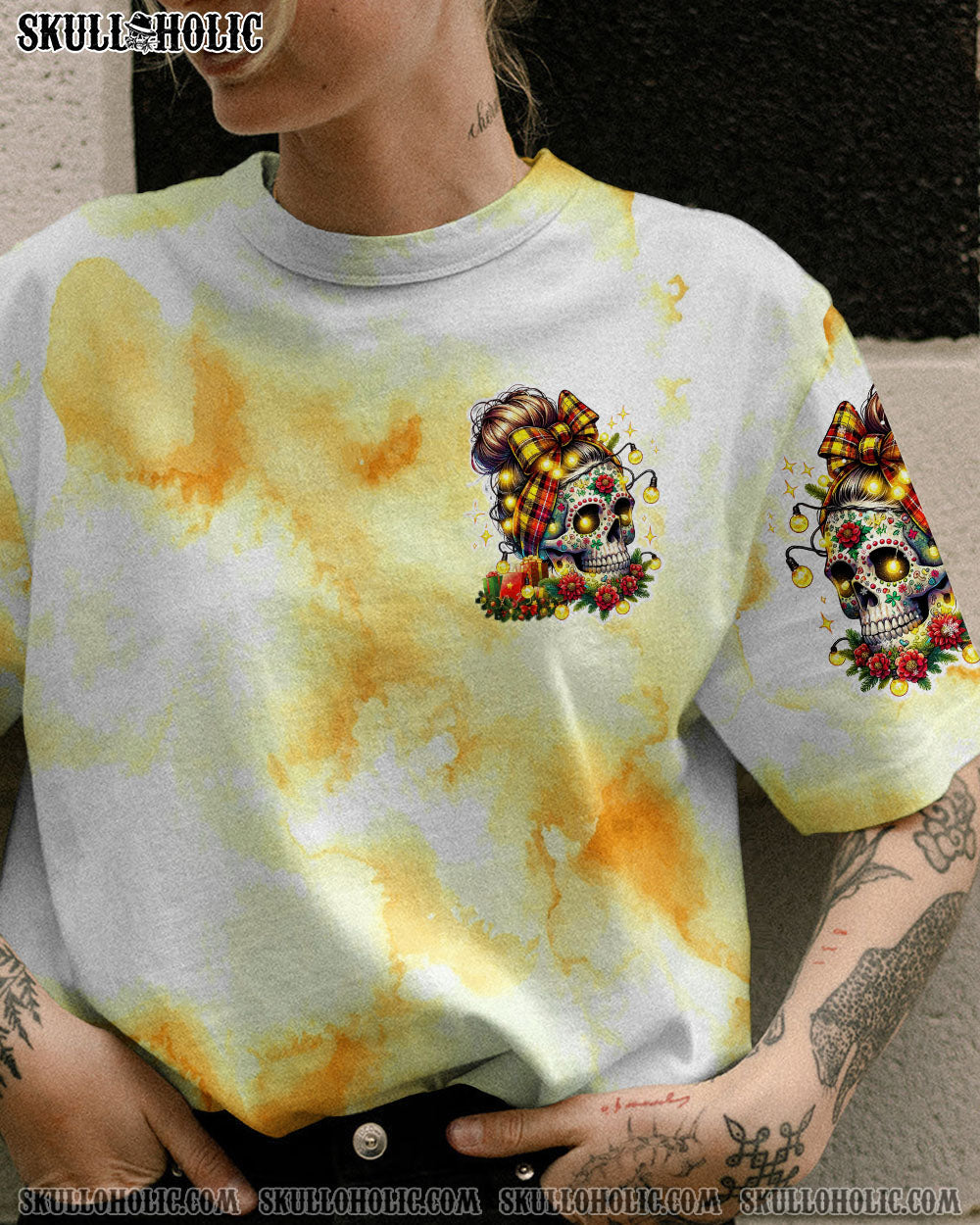 BLISSCORNERS SHE IS SUNSHINE MESSY BUN ALL OVER PRINT