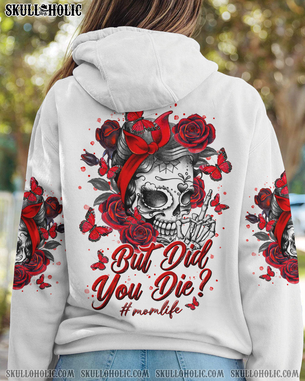 BLISSCORNERS BUT DID YOU DIE MESSY BUN SKULL ALL OVER PRINT