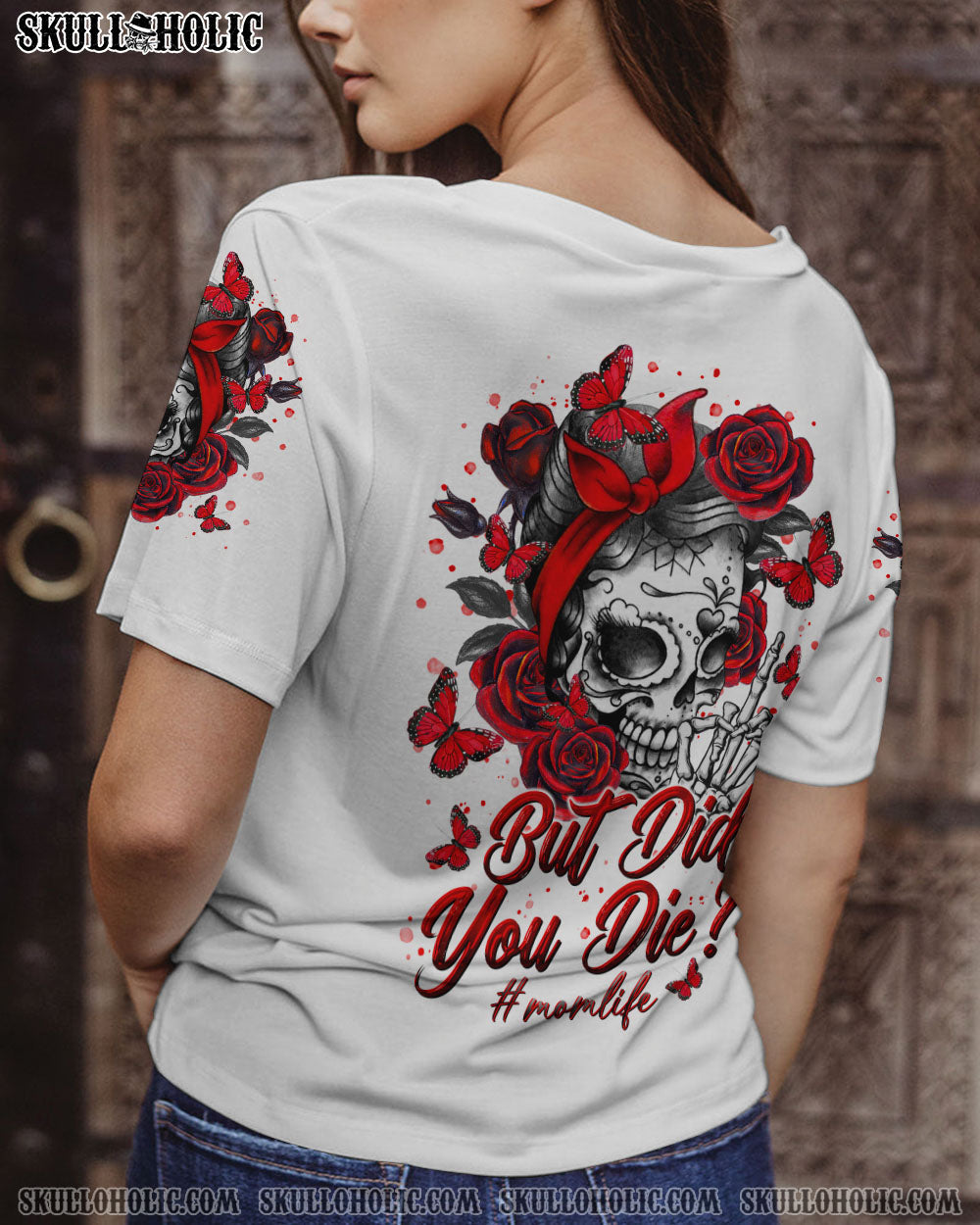 BLISSCORNERS BUT DID YOU DIE MESSY BUN SKULL ALL OVER PRINT
