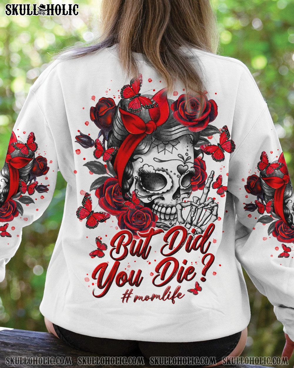 BLISSCORNERS BUT DID YOU DIE MESSY BUN SKULL ALL OVER PRINT