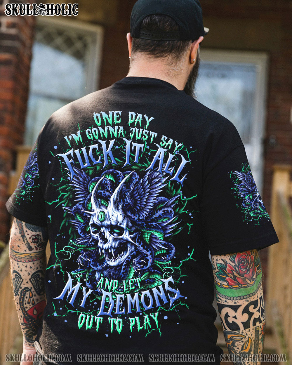 BLISSCORNERS ONE DAY I'M GONNA JUST SAY SKULL ALL OVER PRINT