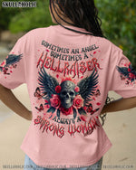 BLISSCORNERS ALWAYS A STRONG WOMAN SKULL WINGS ALL OVER PRINT