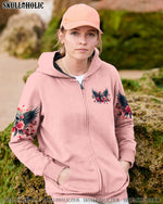 BLISSCORNERS ALWAYS A STRONG WOMAN SKULL WINGS ALL OVER PRINT