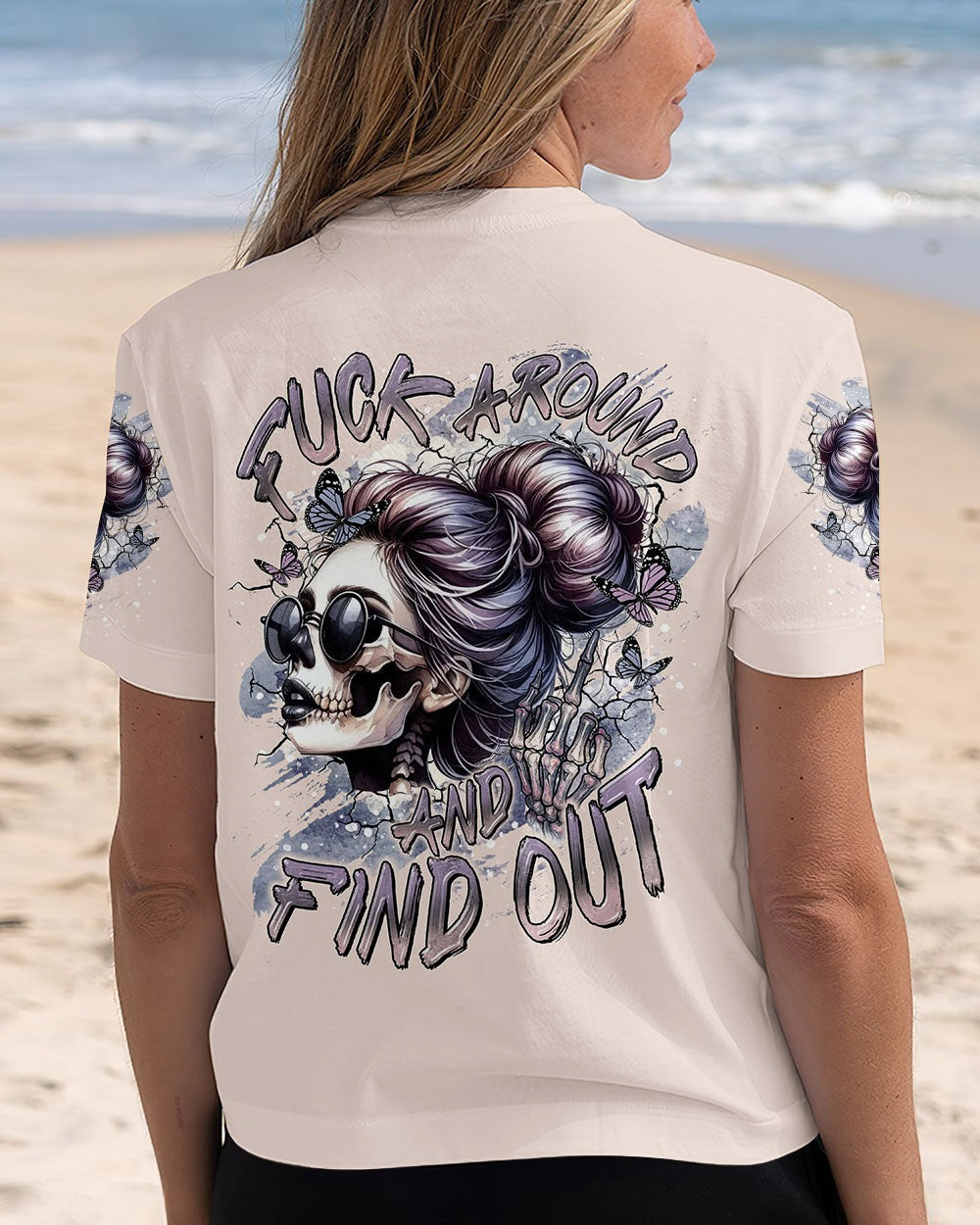 BLISSCORNERS BUCKLE UP BUTTERCUP B SWITCH SKULL MESSY BUN TIE DYE  ALL OVER PRINT
