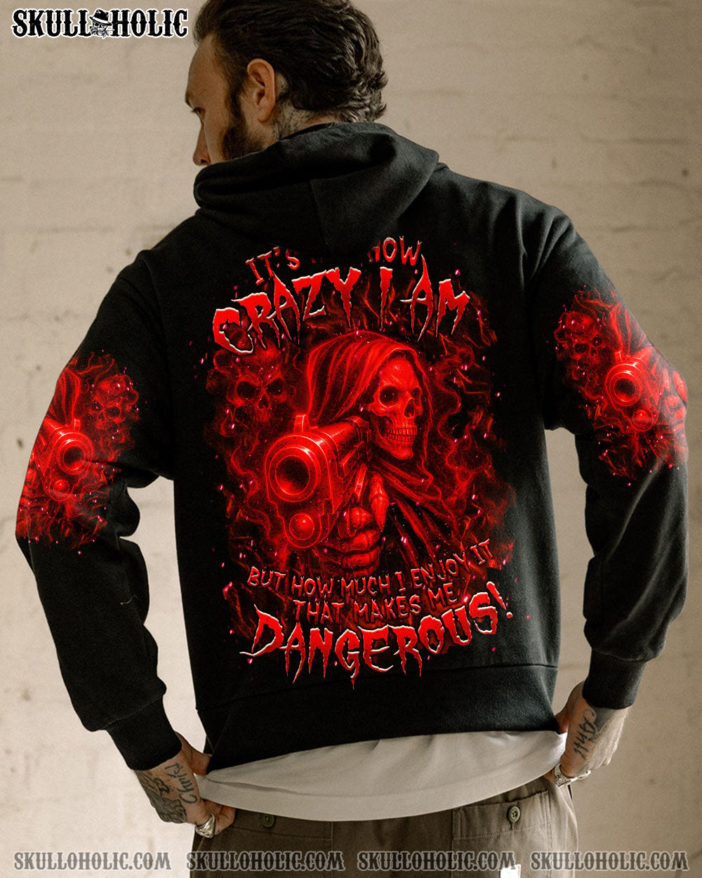 BLISSCORNERS IT'S NOT HOW CRAZY I AM REAPER SKULL ALL OVER PRINT